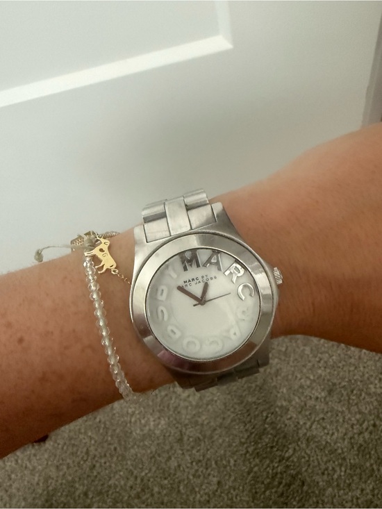 Marc by Marc Jacobs Silver and White Logo Dial Bracelet Watch main image 5